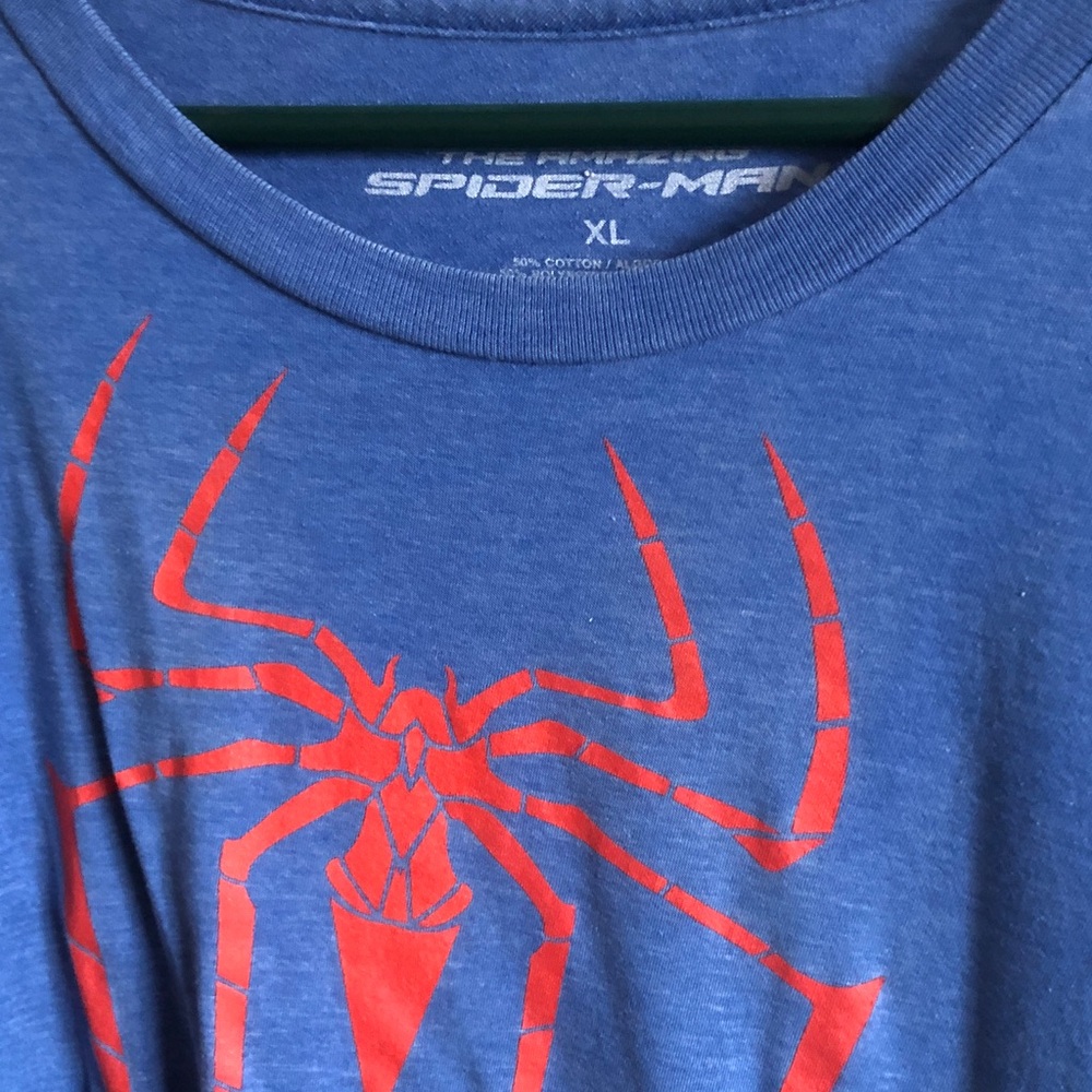 Spiderman Blue Short-Sleeve Tee with Red Spider Graphic